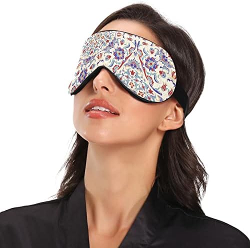 Boemska bež prozračna maska ​​za spavanje, hladno osjećati poklopac za spavanje očiju za ljetni odmor, elastični