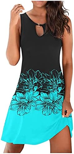 Ženska 2023 ljetna haljina bez rukava bez rukava Casual Slim cvjetni vrat ubojica izdubljeni od plaže Party Mini sandresses