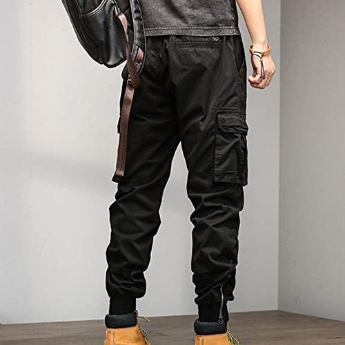 Miashui 10 Meška pjena muška modna labava pamučna plus veličine džep čipke udružene hlače elastične struke