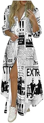 Harajuku V vrat duga košulja haljina vezivanje tela ženske haljine Hips Slim Wrap Print Moda ženska Maxi