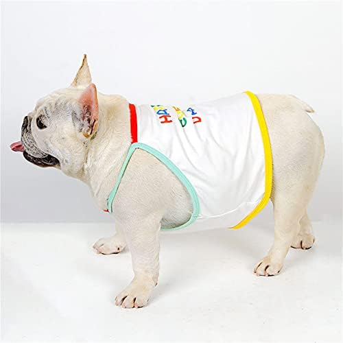 Pas Ljetna odjeća Puppy Slatka majica Sretna svaki dan Rainbow Ispiši psi prsluk francuski buldog tenkovi Frenchie Pug English Boston terijer Pitbull