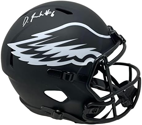 Devonta Smith potpisao Eagles u punoj veličini Eclipse Speed replika kaciga fanatici - autograme NFL kacige