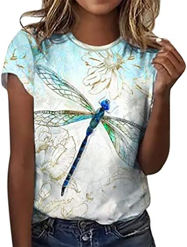 Ljeto Ženski kratki rukav Clow Clow cvijet od tiskani TOP T majice Ležerne majice Tee Žene Ljetne košulje
