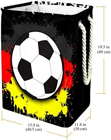 Njemačka Zastava Fudbalska Lopta Protiv Uzorka Početna Sklopiva Korpa Za Veš Sklopiva Krpa Za Veš Ostava