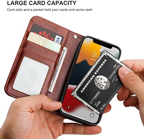 Bocasal odvojiva torbica za novčanik za iPhone 13 Mini RFID blokirajući držač za kartice Premium PU kožna