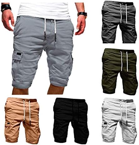 ANDongnywell Muški izvlačenje elastičnih struka Sportske kratke hlače Brzo suho sa džepovima za trening
