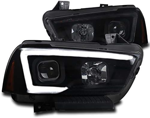 ZMAUTOPARTS LED DRL Crni / dimni projektor farovi farovi za 2011-2014 Dodge Charger