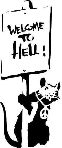 Banksy Rat grafiti šablona - Dobrodošli u pakao pacov / za višekratnu kućni dekor i umjetnički obrtni obrt