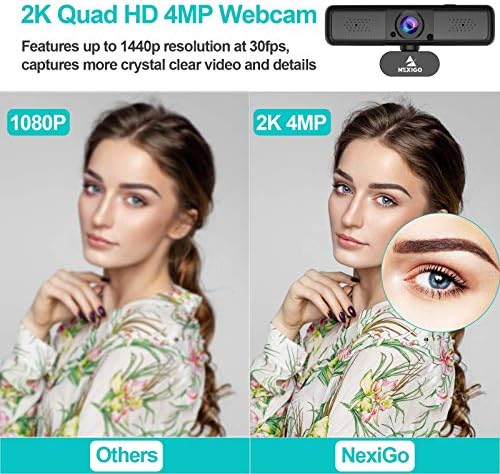 2k Web kamera sa mogućnošću zumiranja sa mini kompletima Stativa, NexiGo 1440p USB web kamera sa dvostrukim