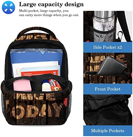 Tbouobt putni ruksak set lagan laptop casual ruksak za žene muškarci, drveni panel vintage izgledate lijepo