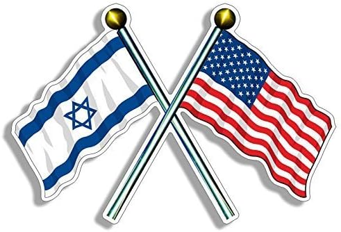 GHaynes distribucija SAD - a i Izraela mašući zastavama na naljepnicama polova naljepnica 3 x 5 inča