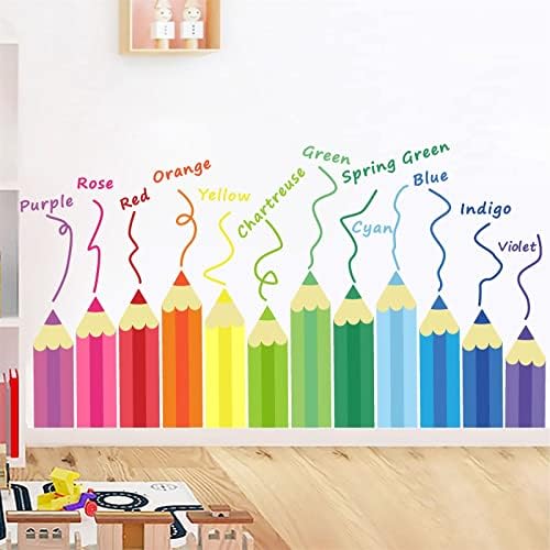 Zidne naljepnice u boji dječija soba,zidna naljepnica za rasadnik kora i štap, višebojne naljepnice za bojice