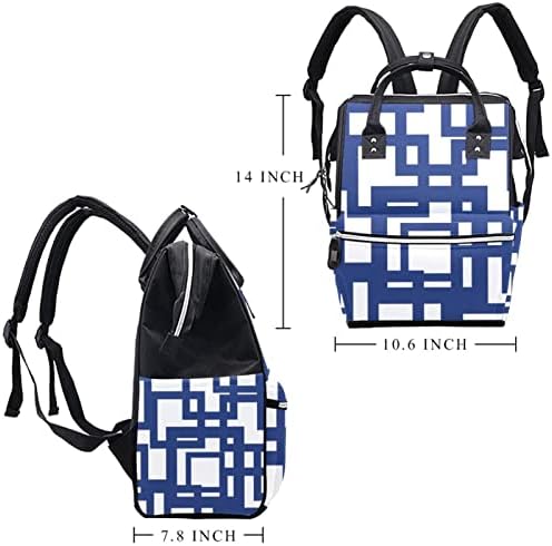 Bespremljena plava kvadratna gemetrija ruksaka ruksaka za djecu za promjenu torbe za prebacivanje multi