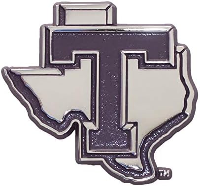 Tarton State Texans Metal Chrome Emblem W / Ljubičasta trim