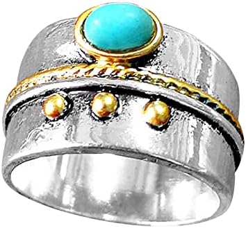 Šuplji prsten dječaci prstenovi prirodni dijamanti Majčin dan pokloni srebrni dan prsten za Majčin Turquoises