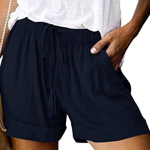 Anggrek ženski elastični struk Ležerne kratke hlače za crtanje ljetne kratke hlače u kratkim hlačama s džepovima