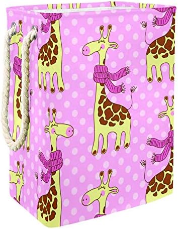 Tizorax slatke Žirafe sa šalovima Oxford tkanina sklopiva korpa za veš kanta za veš korpa za pranje igračka