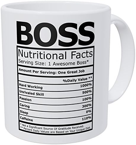 Wampumtuk Boss Nutritional Fatcs 11 Unci Smiješna Šolja Za Kafu