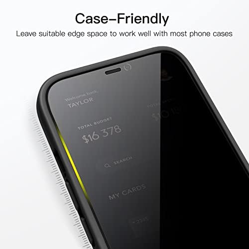 JETech Privacy Zaštita ekrana pune pokrivenosti za iPhone 12 Pro Max 6.7-inčni, Anti-Spy Film od kaljenog stakla, od ivice do ivice zaštita futrola, 2-Pakovanje