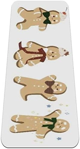 Unicey 4 Gingerbread Man Patterns debela neklizajuća Vježba & amp; fitnes 1/4 prostirka za jogu za Yoga