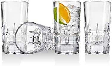 Godonger - Crosby Square Stakleni čaše za pića za piće - za vodu, vino, pivo, koktele i mješovite napitke od 4
