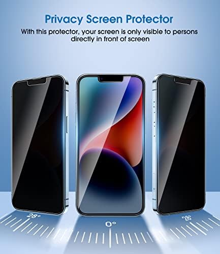 amFilm OneTouch kompatibilan sa iPhone 14/iPhone 13 / iPhone 13 Pro Zaštita ekrana za privatnost 9h kaljeno staklo 6.1 Anti Spy Private Edge to Edge puna pokrivenost sa jednostavnim kompletom za instalaciju