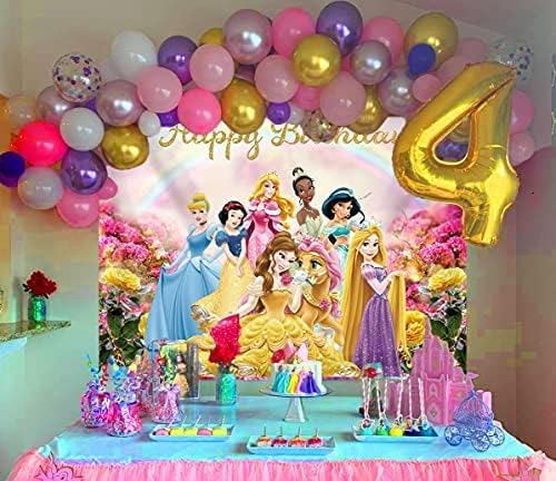 Princeza tematska pozadina šarena princeza za fotografiju djevojke pozadina Baby Shower princeza rođendan