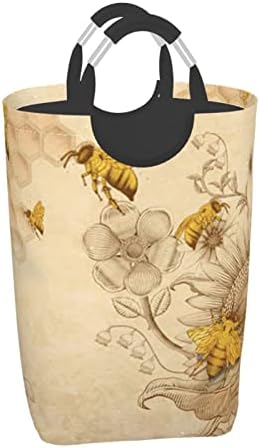 Rural Honey Bees Wildflowers Paket Prljave Odjeće, Sklopiv, Sa Ručkom, Pogodan Za Kućni Ormar U Kupaonici