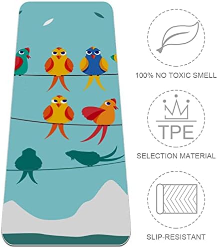 Siebzeh Birds On A Wire Blue Background Premium Thick Yoga Mat Eco Friendly Rubber Health & amp; fitnes