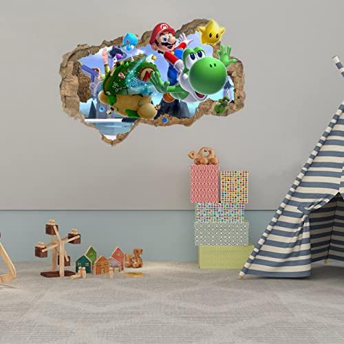 3D Cartoon Mario Wall naljepnica Zidni dekor samoljepljive zidne naljepnice PVC uklonjiva štapić Dječja soba Dječja soba Zidni muralni dekor