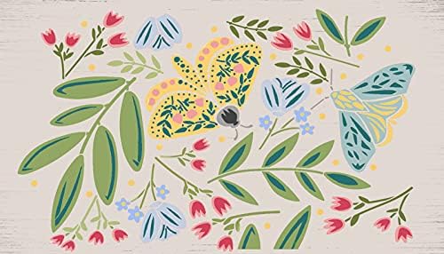 Priroda listova moljaca cvijeća dvodijelna šablona od Studior12 | DIY Cvjetni kućni dekor | Znak drveta