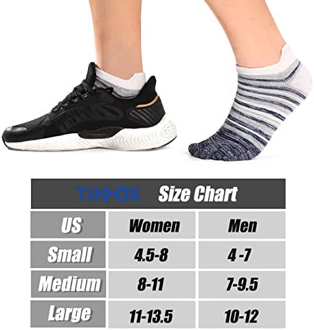 Tikmox TOE čarape za žene gležnjače / posade trčaju čarape pamučne pet prste čarape
