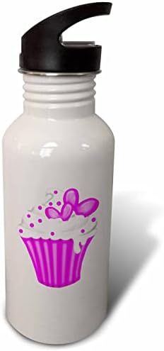 3Droza Slatka ružičasta i bijela cupcake sa ilustracijom srca - boce za vodu