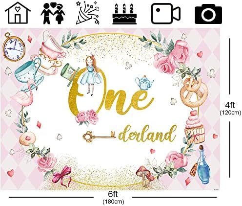 Bellicremas Wonderland 1. rođendan pozadina za djevojku Onederland dekoracije za čajanke Pink princeza prvi