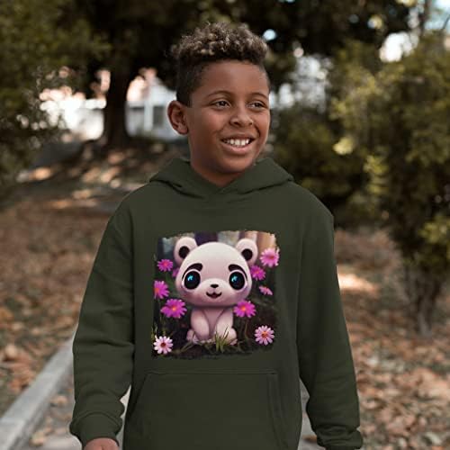 Slatka Panda Crtanje Dječje spužve Fleece Hoodie - Print Kids 'Hoodie - Crtani hoodie za djecu