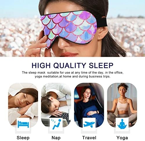 Unisex Sleep Maska za oči Vodenokolor-sirmaid-Fish-Fishs Night Sleep Maska Komforno omotač sjene za spavanje