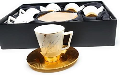 Otantik Početna Otoman Design Luksuzna kost Kina Espresso Turski set kafe set od 6 šoljica s metalnom bazom