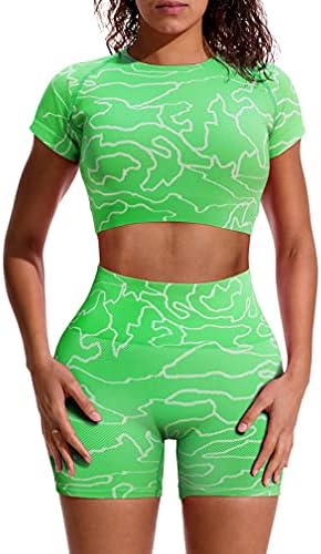 GXIN Women Workout 2 komada odijelo Yoga Stretch Top Podesite sportske kratke hlače