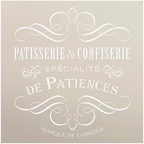 Vintage francuska pekarna šablona Studior12 Patisserie Word Art - Oprema za višekratnu upotrebu | Za slikanje