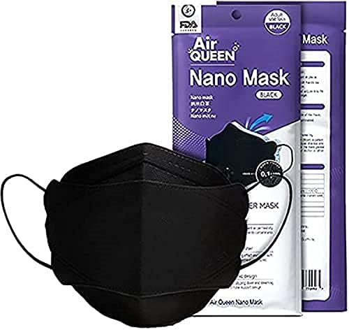 Air QUEEN Nanofiber Filter maska za lice - Bijela 10 kom & amp; Crna 10 kom PLUS 1 Kf94 Bijela maska [ukupno