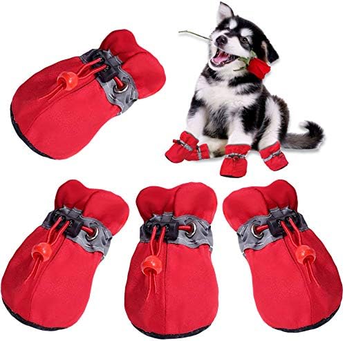 Pas čizme Protuklizne cipele za pse, pseće cipele na otvorenom s podesivim reflektirajućim trakama za male