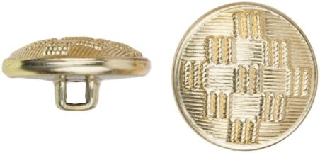 C& C Metalni proizvodi 5036 rebrasti dijamant uzorak Metal dugme, veličina 30 Ligne, zlato, 36-Pack