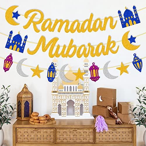 Ramadan Mubarak Banner Ramadan Star Moon Lantern Castle Teme za muslimanski islamski ramazan Kareem Festival