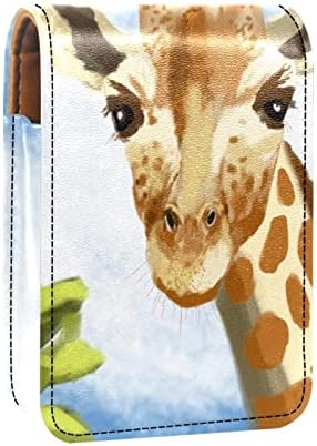 ORYUEKAN Mini torba za šminkanje sa ogledalom, torbica za kvačilo od umjetne kože, životinjska žirafa