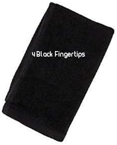 Crni prstiju ručnici pamuk - Terry-Velor _4 _ Pack 11 x 18.