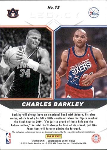 2019-20 PANINI TERDENDERS Nacrt bira Legacy 13 Charles Barkley Auburn Tigrovi / Philadelphia 76ers košarkaška