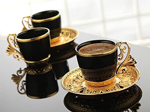 Demmex turski grčki arapski kava Espresso Demitasse Cup Tanjur set kašika, crne čaše