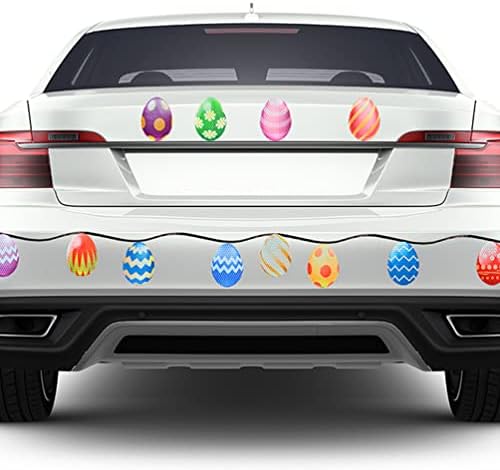 DiDiseaon 2 setovi Uskrsni magneti automobila naljepnice Slatka jaja reflektirajuća garaža za hlađenje naljepnica