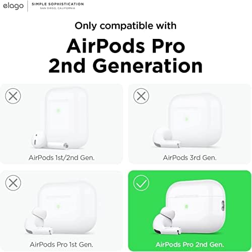 Elago kompatibilan sa Airpods Pro 2 Slučaj, silikonska futrola s vrpcom Kompatibilna sa Apple Airpods Pro