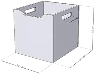 BENLEMI Drvena kutija za odlaganje modela 4 - sa ručkama - ružičasta - 33 x 33 x 37 cm